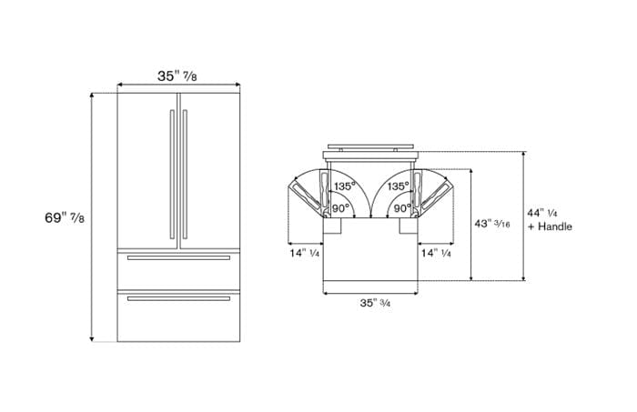 Bertazzoni 36 inch Stainless Steel Freestanding French Door Refrigerator REF36FDFIXNV I Luxury Appliances Direct