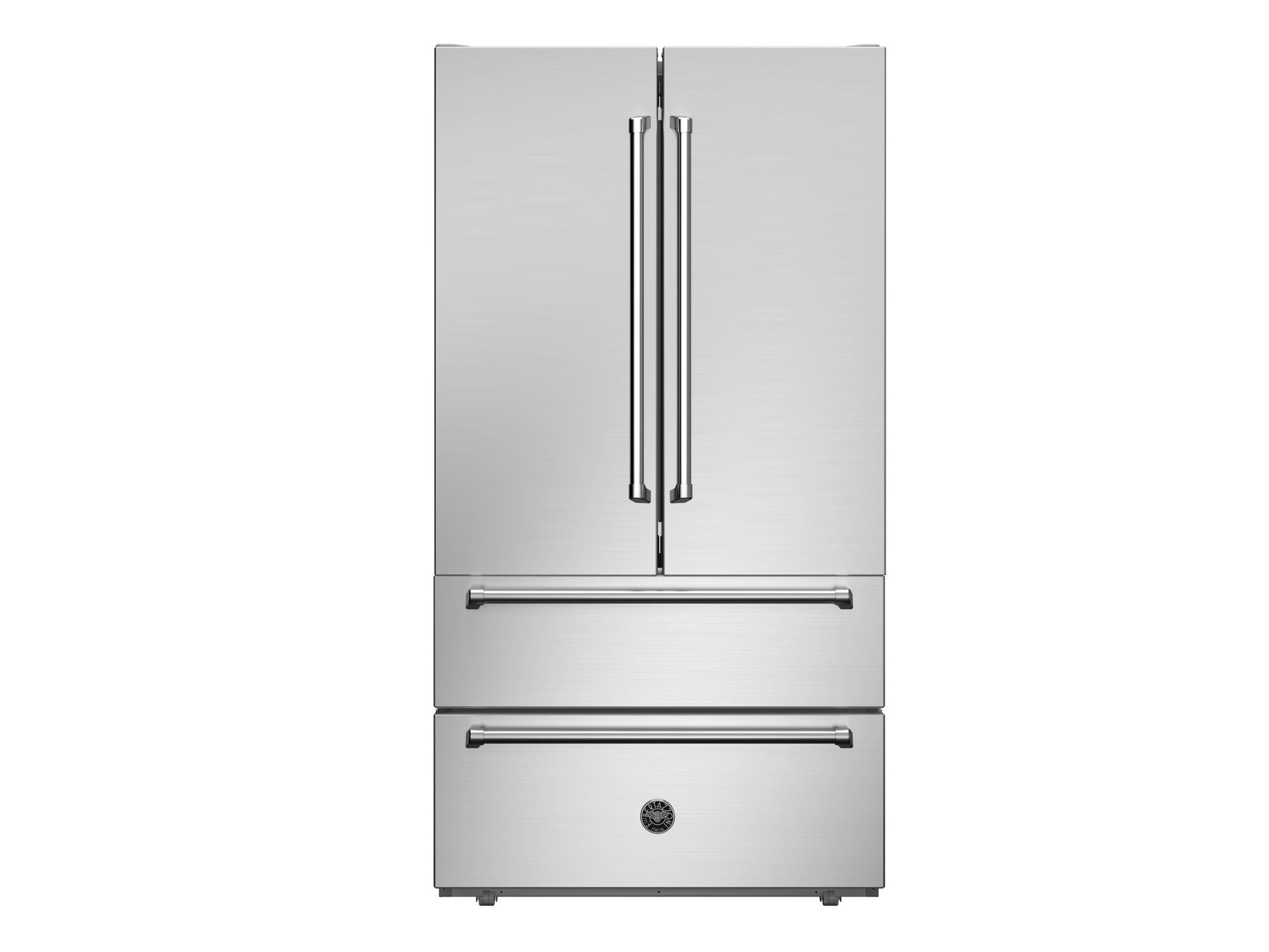 Bertazzoni 36 inch Stainless Steel Freestanding French Door Refrigerator REF36FDFIXNV I Luxury Appliances Direct