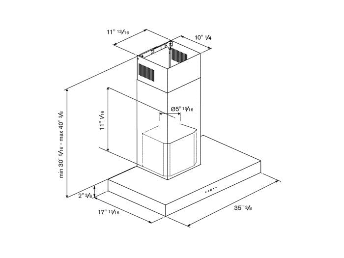 Bertazzoni 36 inch Stainless Steel T-Shape Wall Mount Hood With 600 CFM Motor KT36XT I Luxury Appliances Direct