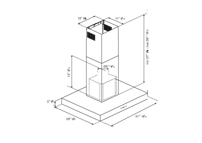 Bertazzoni 42 inch Stainless Steel T-Shape Island Mount Hood With 600 CFM Motor KTI42XT I Luxury Appliances Direct