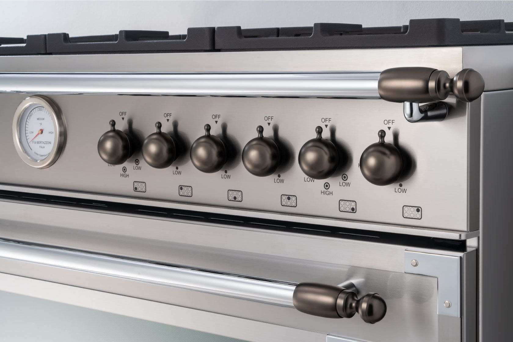 Bertazzoni Collezione Metalli Black Nickel Decor DSHERTKHSB I Luxury Appliances Direct