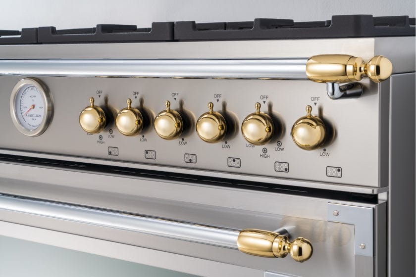 Bertazzoni Collezione Metalli Gold Decor Set DSHERTKHGO I Luxury Appliances Direct