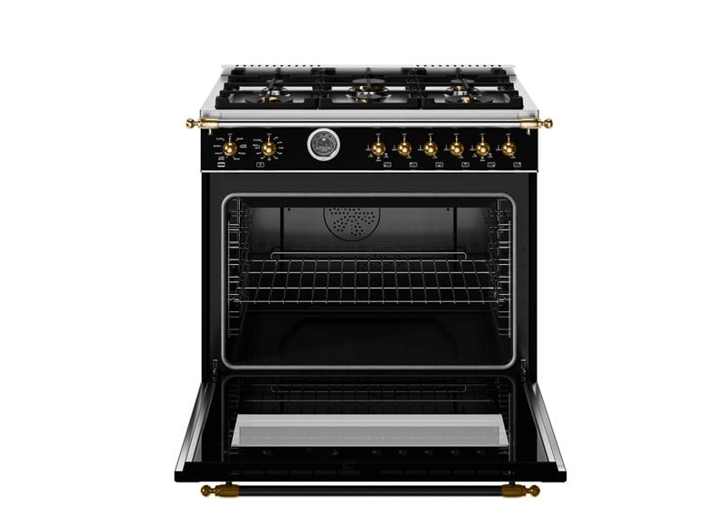 Bertazzoni Heritage Series 36 inch Dual Fuel 6 Brass Burner Ranges