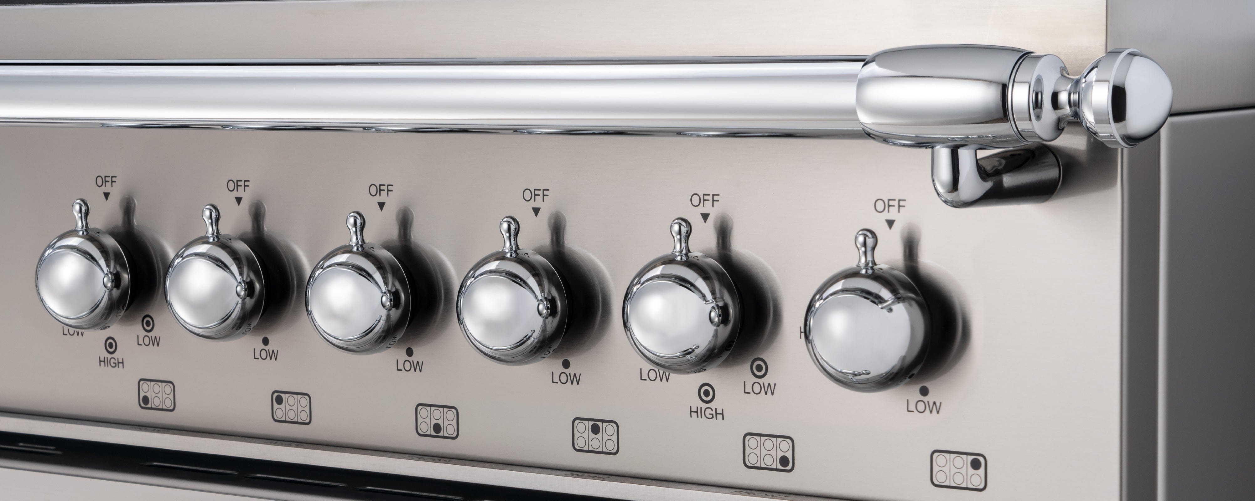 Bertazzoni Heritage Series 48" 6 Heating Zones Stainless Steel Freestanding Induction Range With 7 Cu.Ft. Electric Self-Clean Double Oven and Cast Iron Griddle HER486IGFEPXT I Luxury Appliances Direct