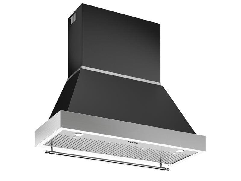 Bertazzoni Heritage Series 48" Nero Matt Wall Mount Canopy KC48HERTNE I Luxury Appliances Direct