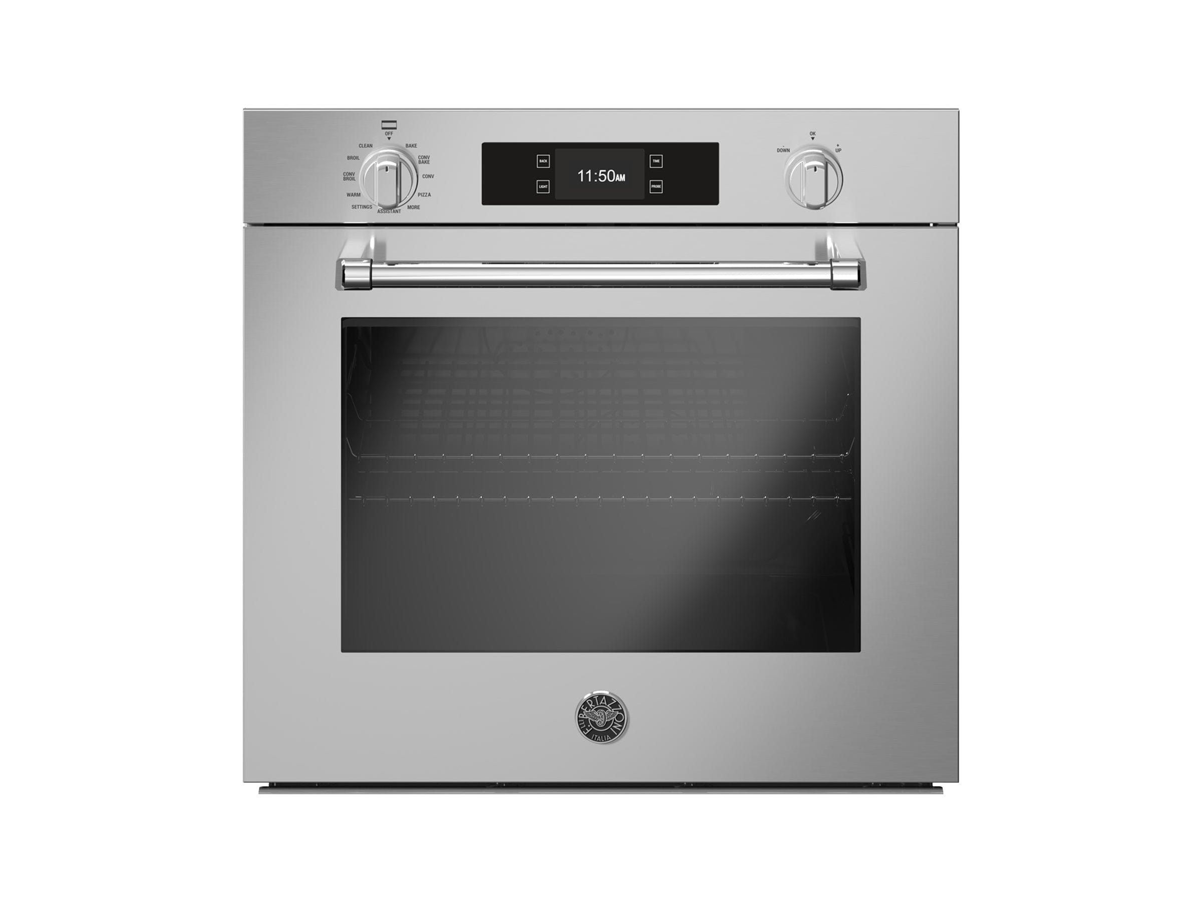 Bertazzoni Master Series 30" 4.1 Cu.Ft. Stainless Steel Self-Clean Convection Electric Wall Oven With Bertazzoni Assistant MAST30FSEXT I Luxury Appliances Direct