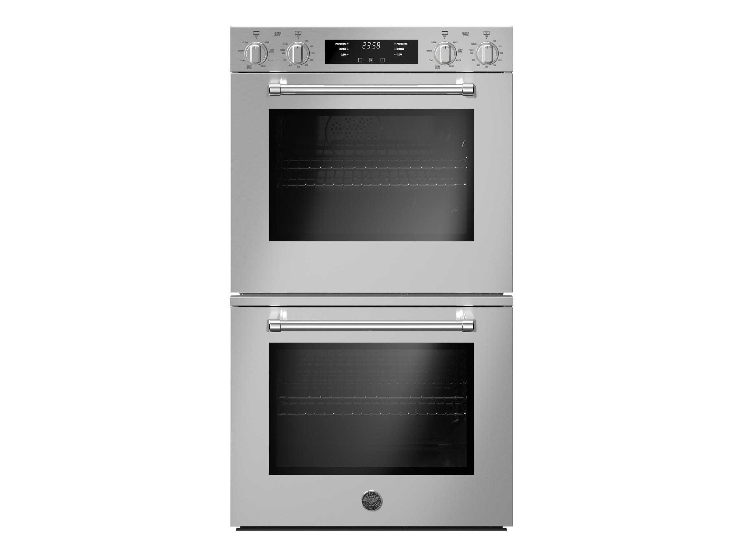 Bertazzoni Master Series 30" 8.2 Cu.Ft. Double Stainless Steel Self-Clean Convection Electric Wall Oven MAST30FDEXV I Luxury Appliances Direct
