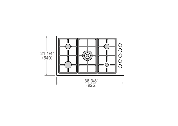 Bertazzoni Master Series 36" 5 Brass Burners Stainless Steel Drop-in Gas Cooktop MAST365QBXT I Luxury Appliances Direct