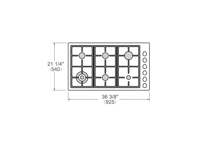 Bertazzoni Master Series 36" 6 Brass Burners Stainless Steel Drop-in Gas Cooktop MAST366QBXT I Luxury Appliances Direct