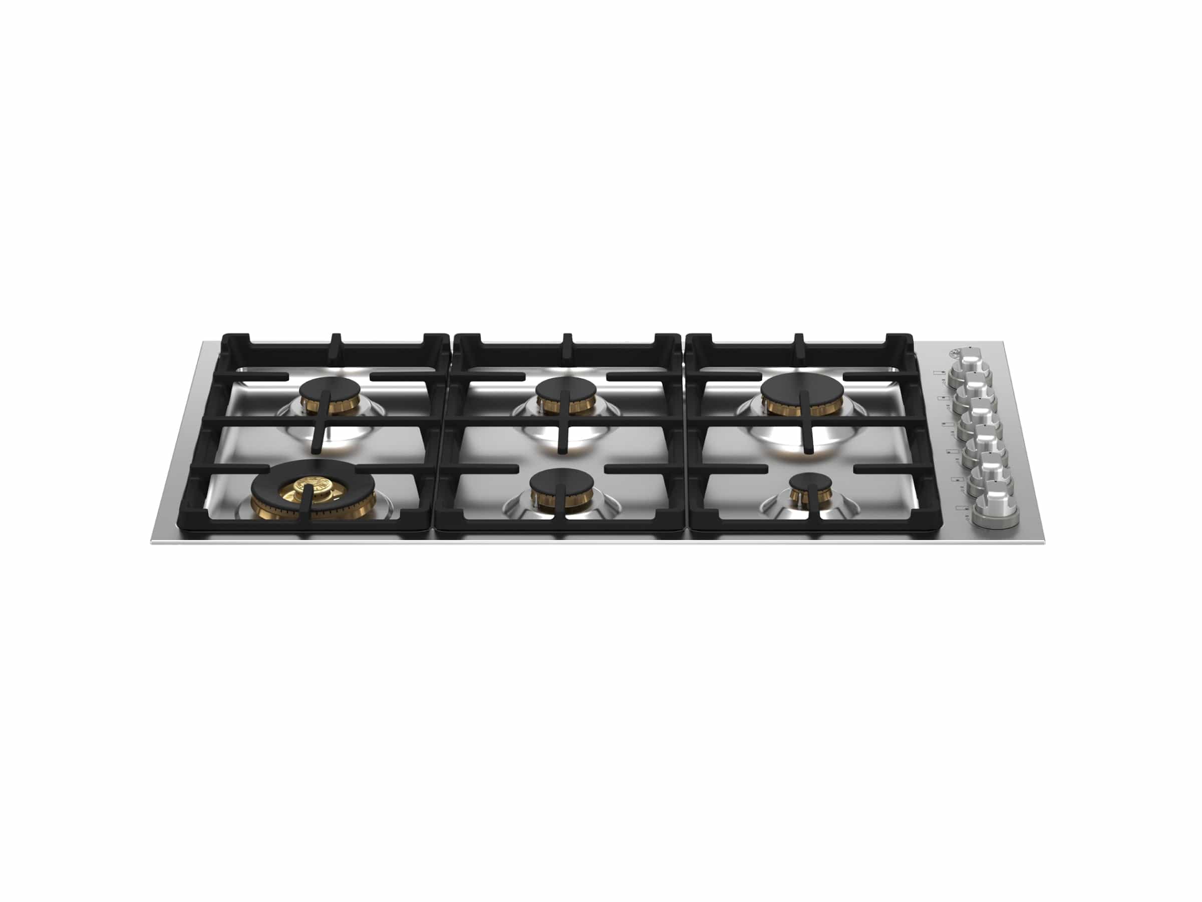 Bertazzoni Master Series 36" 6 Brass Burners Stainless Steel Drop-in Gas Cooktop MAST366QBXT I Luxury Appliances Direct