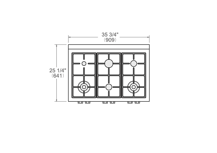Bertazzoni Master Series 36" 6 Brass Burners Stainless Steel Gas Rangetop MAST366RTBXT I Luxury Appliances Direct