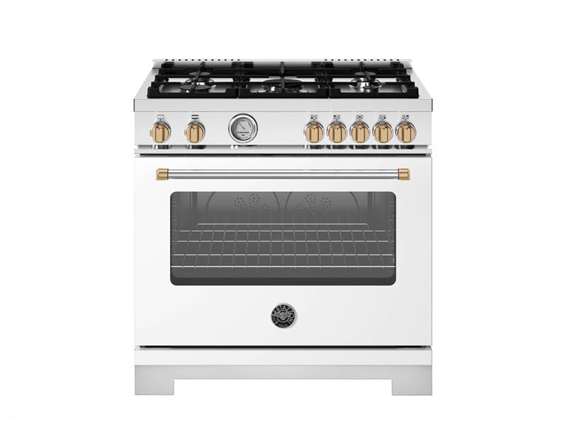 Bertazzoni Master Series 36-inch Gold Accents 5 Burner All Gas Ranges