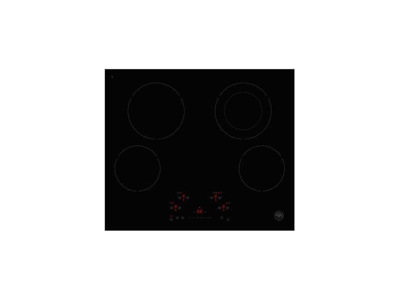 Bertazzoni Professional Series 24" 4 Heating Zones Nero Touch Control Electric Cooktop PE244CER I Luxury Appliances Direct