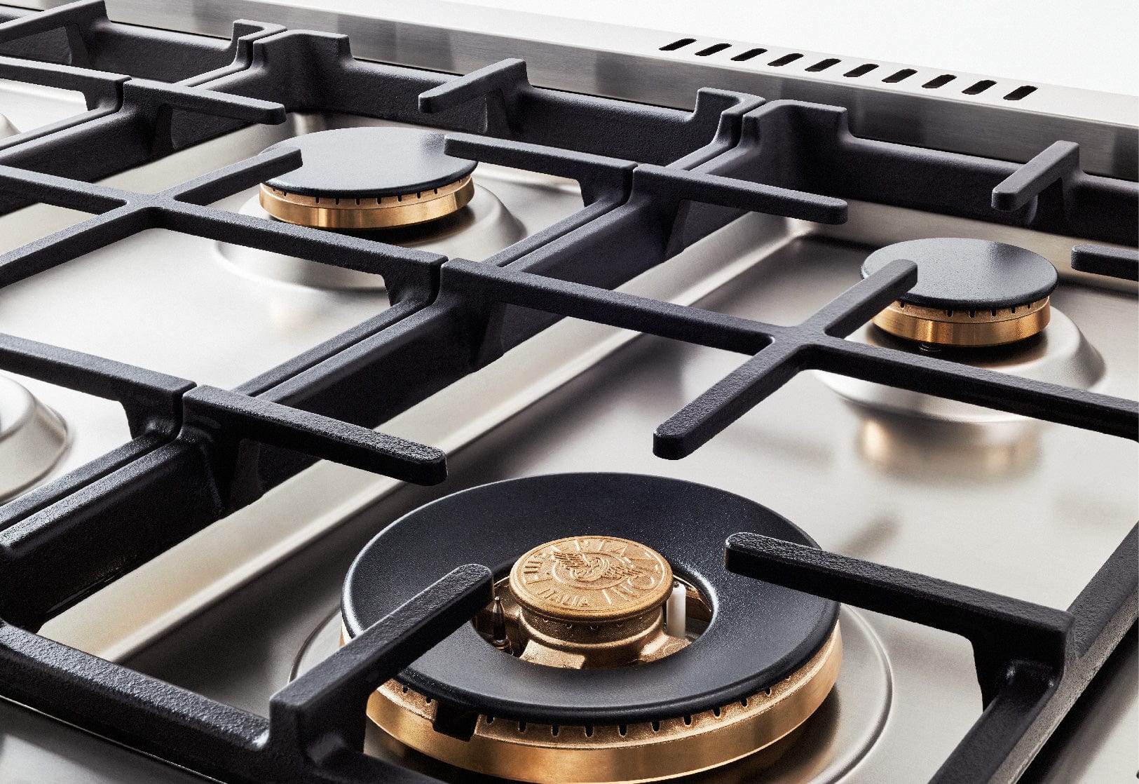 Bertazzoni Professional Series 30" 4 Brass Burners Nero Freestanding All Gas Range With 4.7 Cu.Ft. Gas Oven PRO304BFGMNET I Luxury Appliances Direct