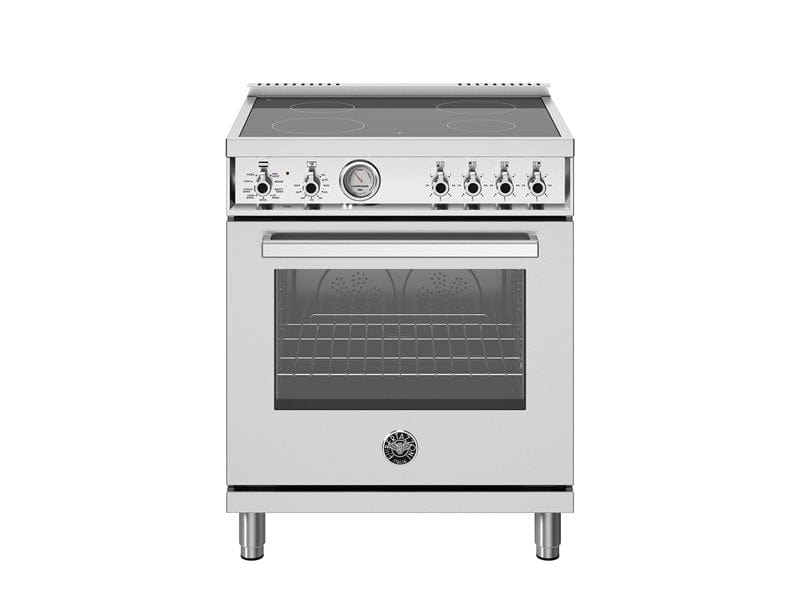 Bertazzoni Professional Series 30" 4 Ceran Heating Zones Stainless Steel Freestanding Electric Range With 4.7 Cu.Ft. Oven PRO304CEMXV I Luxury Appliances Direct