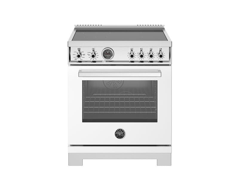 Bertazzoni Professional Series 30" 4 Heating Zones Bianco Freestanding Induction Range With 4.6 Cu.Ft. Self-Clean Oven PRO304IFEPBIT I Luxury Appliances Direct