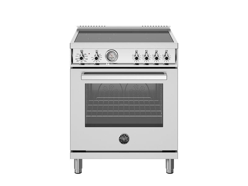 Bertazzoni Professional Series 30" 4 Heating Zones Stainless Steel Freestanding Induction Range With 4.7 Cu.Ft. Oven PRO304INMXV I Luxury Appliances Direct