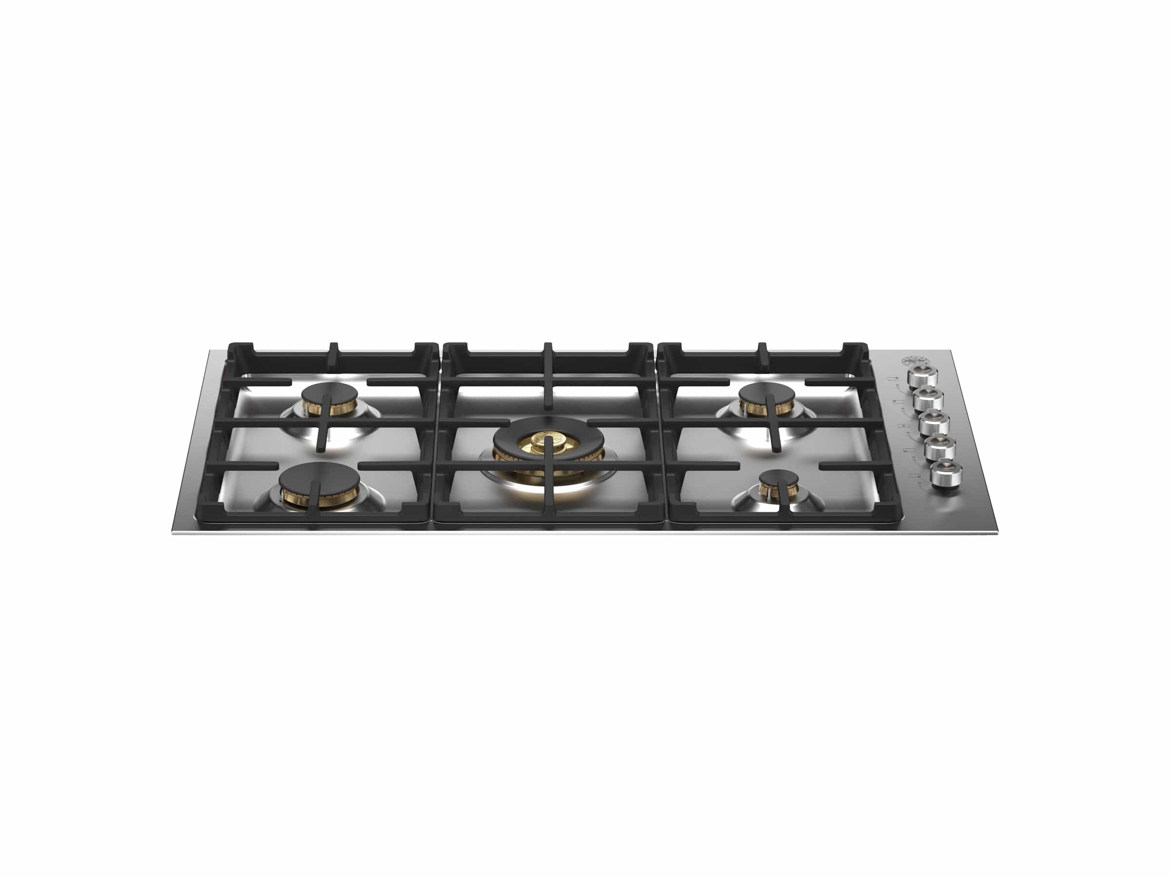 Bertazzoni Professional Series 36" 5 Brass Burners Stainless Steel Drop-in Gas Cooktop PROF365QBXT I Luxury Appliances Direct