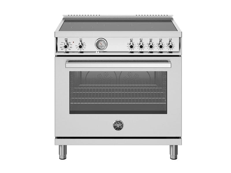 Bertazzoni Professional Series 36" 5 Heating Zones Stainless Steel Freestanding Induction Range With 5.9 Cu.Ft. Oven PRO365INMXV I Luxury Appliances Direct