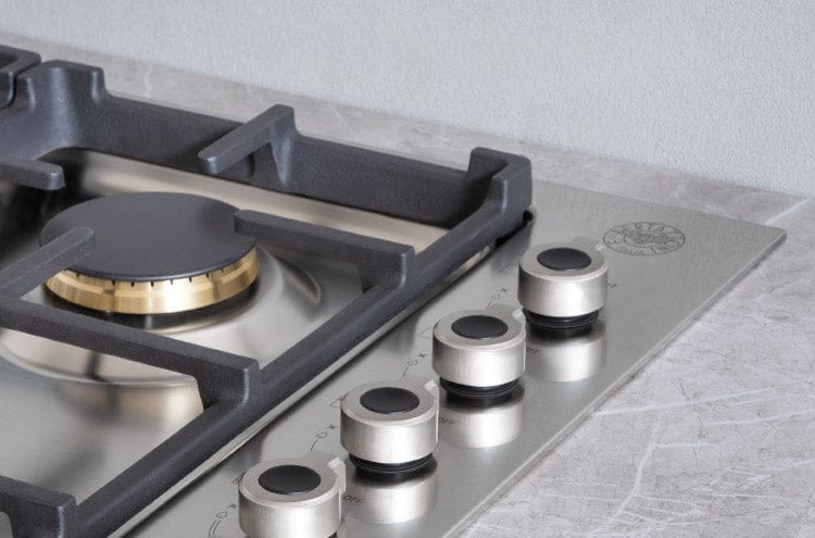 Bertazzoni Professional Series 36" 6 Brass Burners Stainless Steel Drop-in Gas Cooktop PROF366QBXT I Luxury Appliances Direct