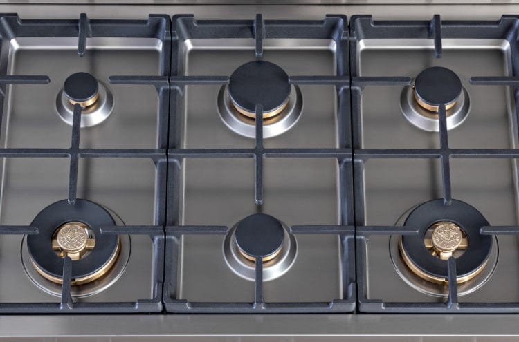 Bertazzoni Professional Series 36" 6 Brass Burners Stainless Steel Gas Rangetop PROF366RTBXT I Luxury Appliances Direct