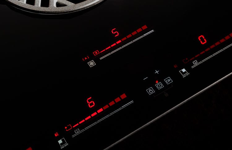 Bertazzoni Professional Series 36" Nero Black Glass Induction Downdraft Cooktop PE364IDDNET I Luxury Appliances Direct