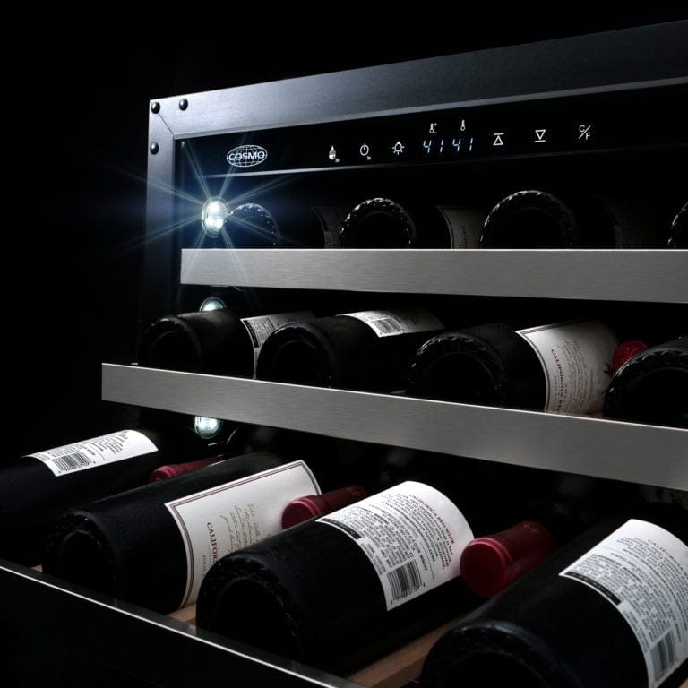 Cosmo 24-inch Stainless Steel 48-Bottle Wine Cooler COS-24BIWCS I Luxury Appliances Direct