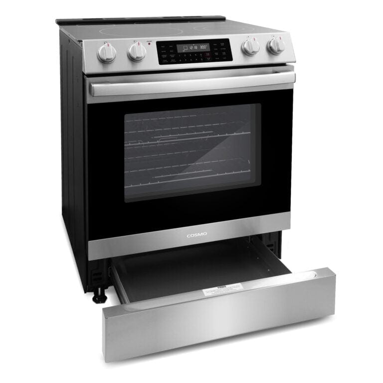 Cosmo 30-inch Electric Range with 5 Burner Cooktop COS-ERC305WKTD I Luxury Appliances Direct