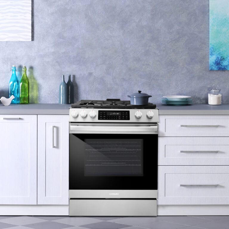 Cosmo 30-inch Slide-In Freestanding Gas Range COS-GRC305KTD I Luxury Appliances Direct