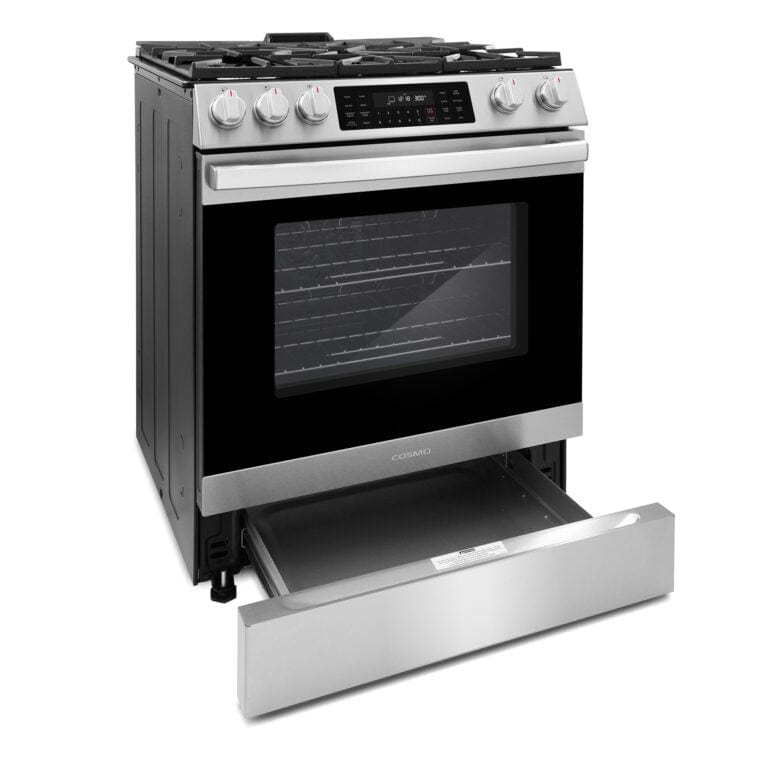 Cosmo 30-inch Slide-In Freestanding Gas Range COS-GRC305KTD I Luxury Appliances Direct