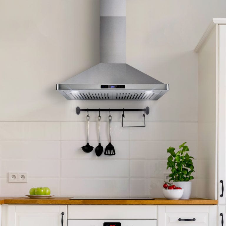 Cosmo 30-inch Wall Mount Range Hood with Push Control COS-63175-DL I Luxury Appliances Direct