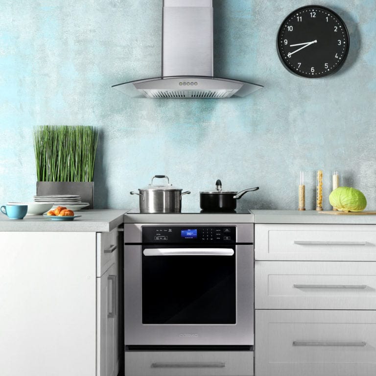 Cosmo 30-inch Wall Mount Range Hood with Push Control COS-668WRC75-DL I Luxury Appliances Direct