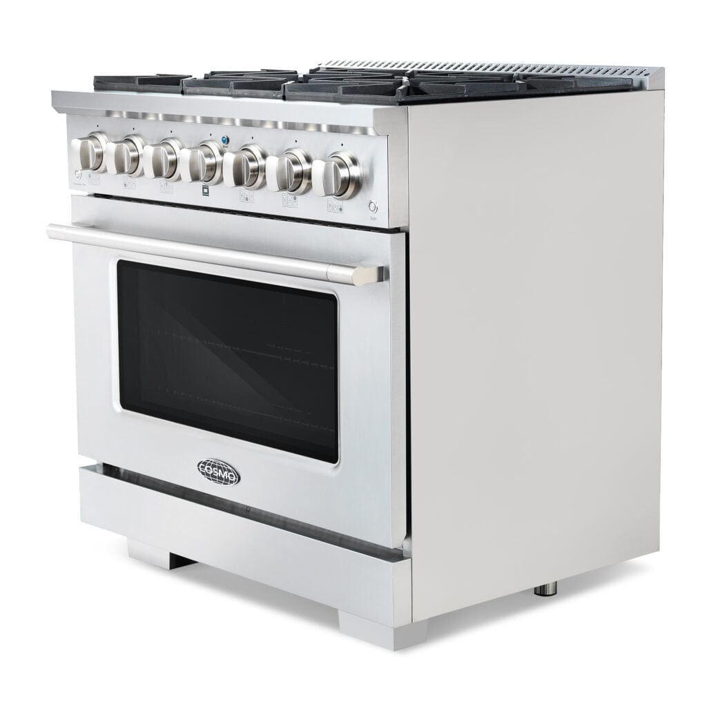 Cosmo 36-inch 4.5 cu. ft. Gas Range in Stainless Steel COS-GRP366 I Luxury Appliances Direct