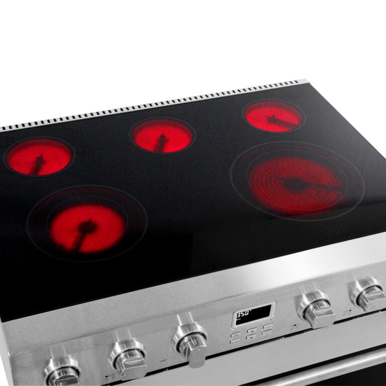 Cosmo 36-inch Electric Range with 5 Burner Glass Cooktop COS-ERC365KBD I Luxury Appliances Direct