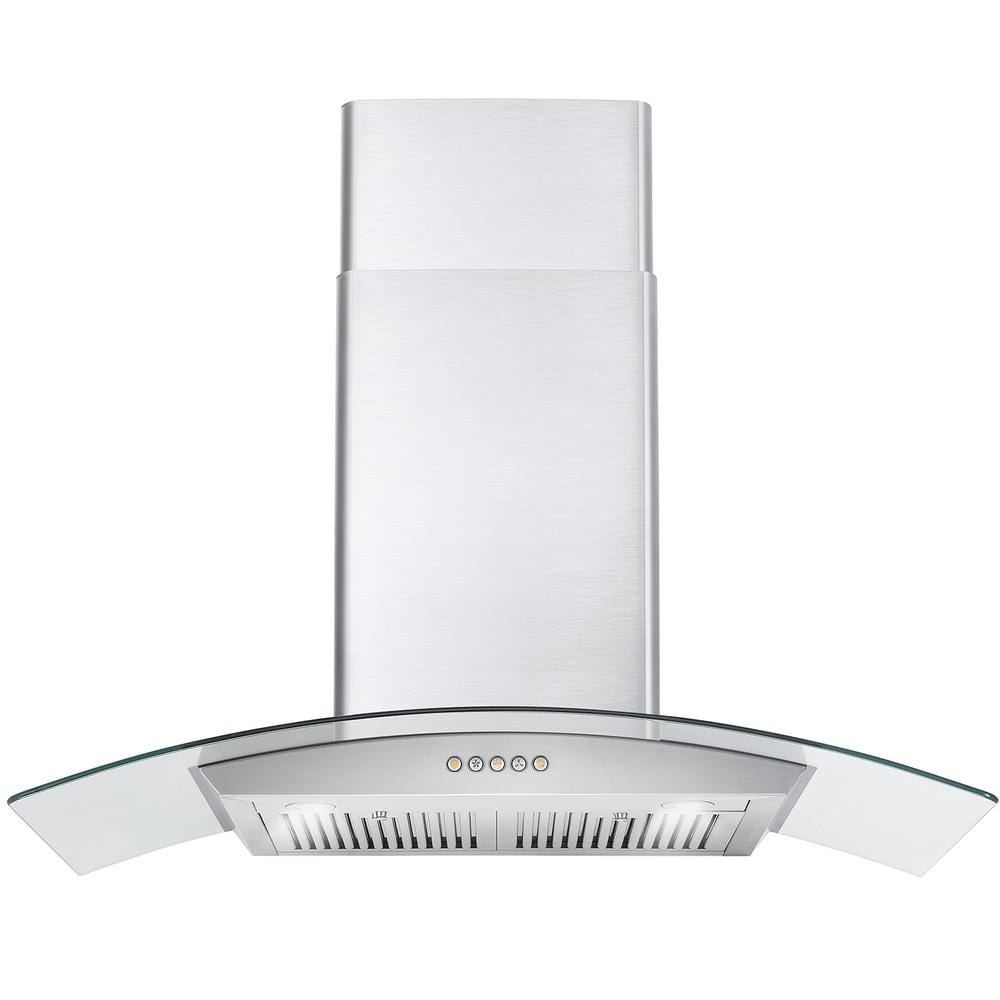 Cosmo 36-inch Wall Mount Range Hood with Push Control COS-668WRC90-DL I Luxury Appliances Direct