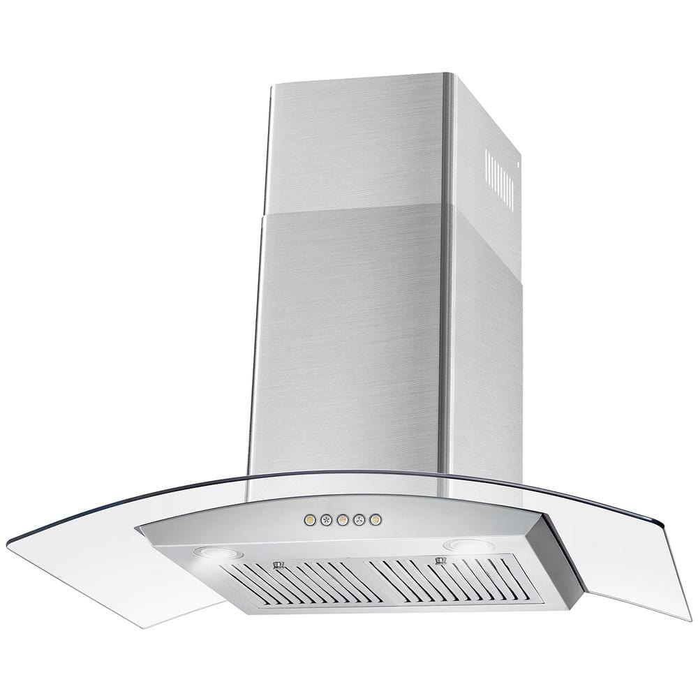 Cosmo 36-inch Wall Mount Range Hood with Push Control COS-668WRC90-DL I Luxury Appliances Direct