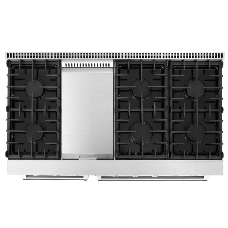 Cosmo 48-inch 6.8 cu. ft. Double Oven Gas Range COS-EPGR486G I Luxury Appliances Direct