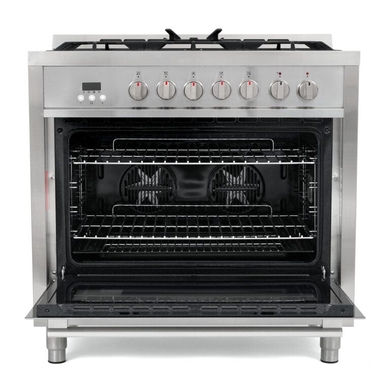 Cosmo Commercial 36-inch 3.8 cu. ft. Single Oven Dual Fuel Range F965 I Luxury Appliances Direct