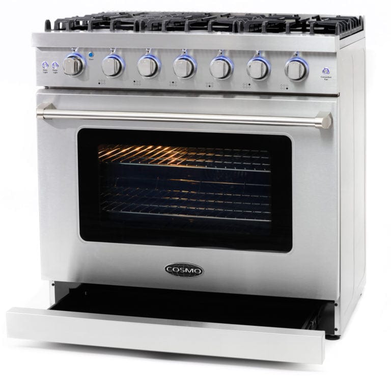Cosmo Commercial 36-inch 6.0 cu. ft. Gas Range COS-EPGR366 I Luxury Appliances Direct