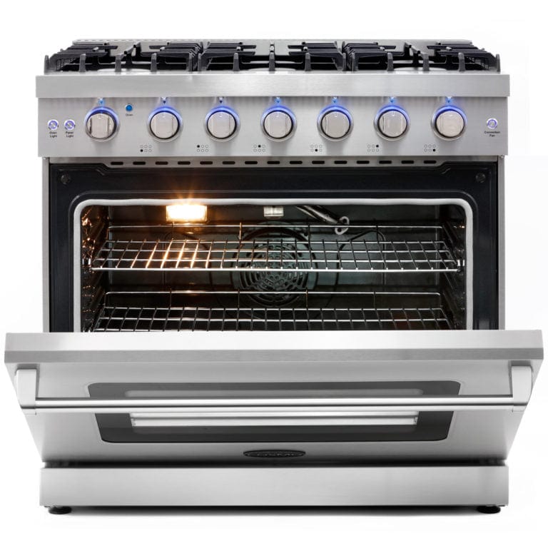 Cosmo Commercial 36-inch 6.0 cu. ft. Gas Range COS-EPGR366 I Luxury Appliances Direct