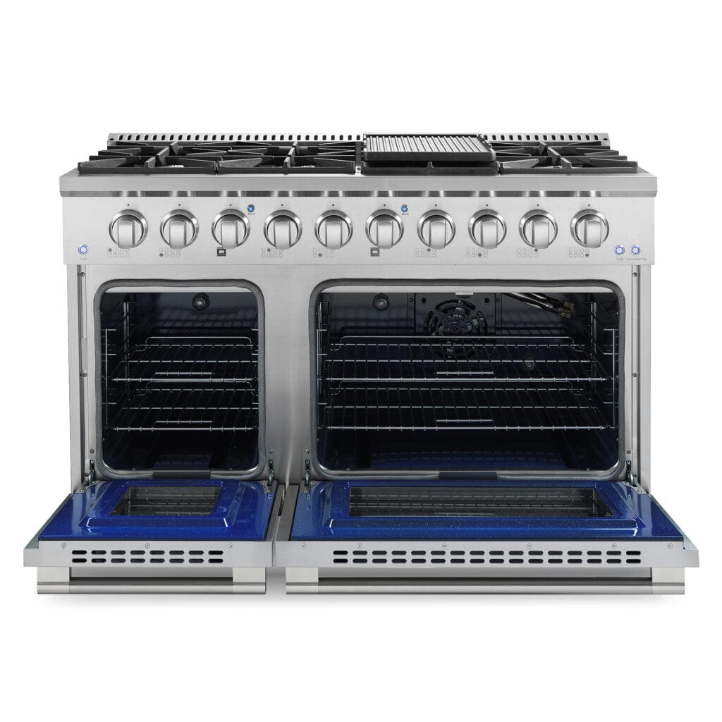 Cosmo Commercial 48-inch 5.5 cu. ft. Double Oven Gas Range COS-GRP486G I Luxury Appliances Direct