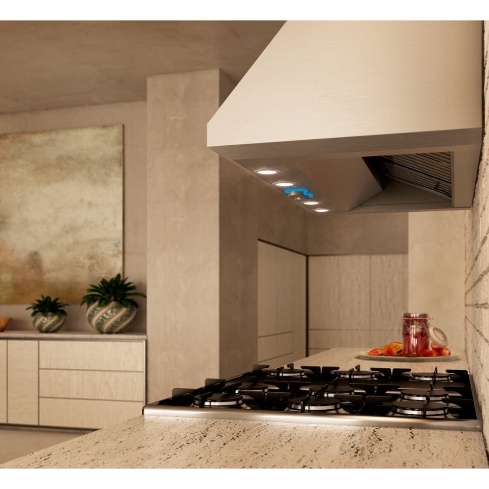 Elica 48 inch Calabria Series 1200 CFM Wall Mount Range Hood ECL148S4 I Luxury Appliances Direct