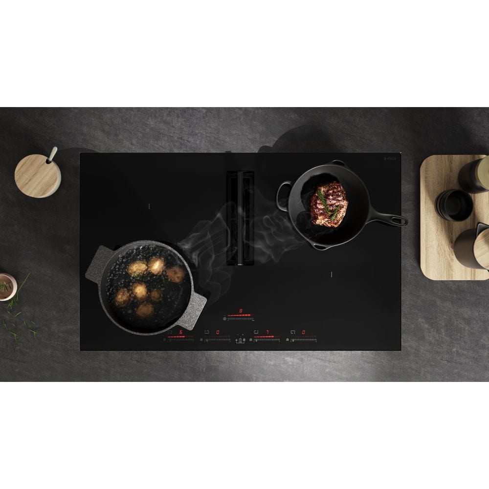 Elica 30 inch Nikola Tesla Flux Induction Cooktop W/ 4 Cooking Zones 10 Temperature Zones ENF430BL I Luxury Appliances Direct