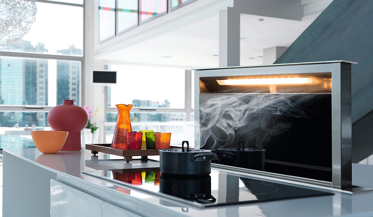 FABER 36 inch Black Scirocco Lux 600CFM Island Range Hood SCLX3615BKNB-B I Luxury Appliances Direct