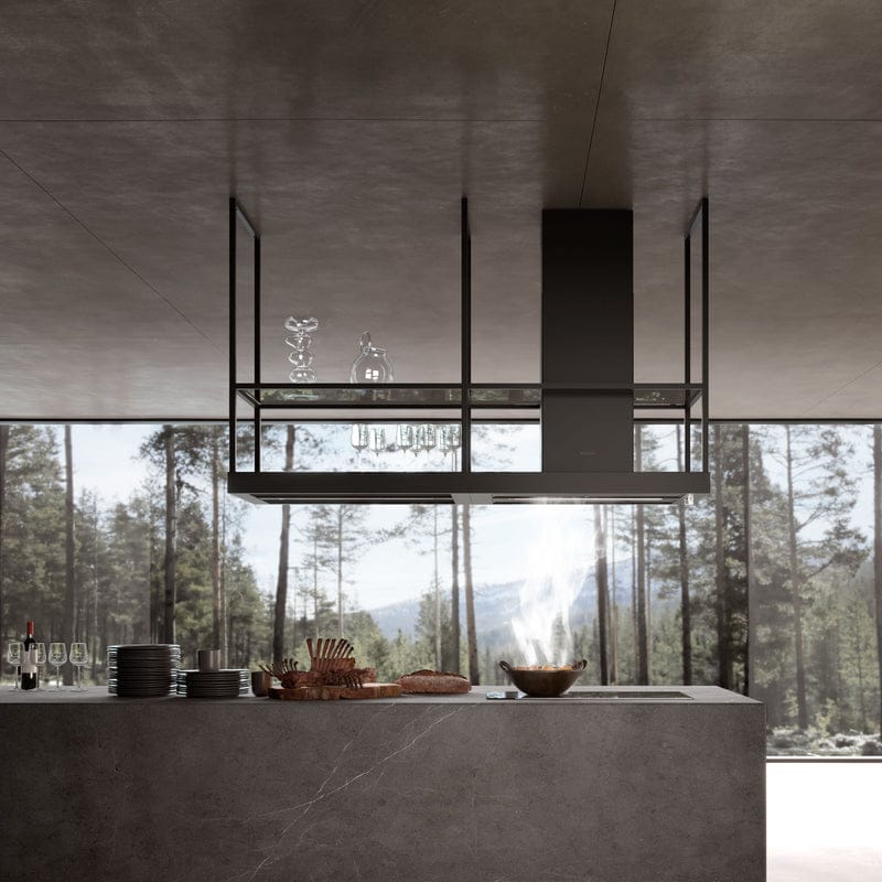 Faber 70" T-Shelf Matte Black Range Hood TSHIS70BK600