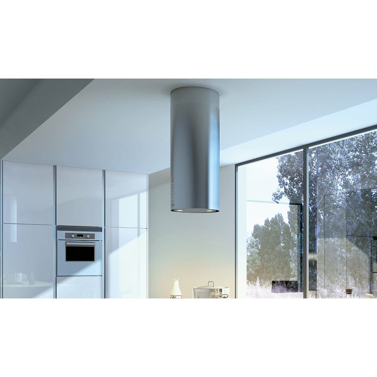 FABER 15 inch Cylindra Isola 600CFM Wall Range Hood CYLNIS15SS600 I Luxury Appliances Direct