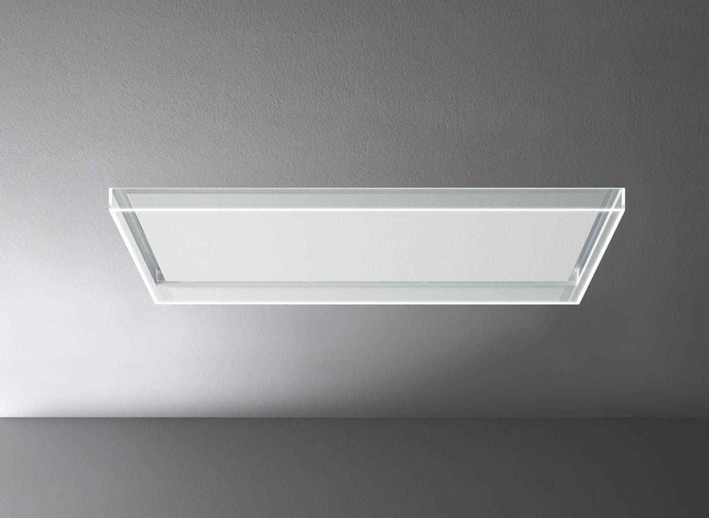 Falmec Alba 48" Ceiling White painted body with perimetral glass lighting system FDALB48C6WH-R I Luxury Appliances Direct