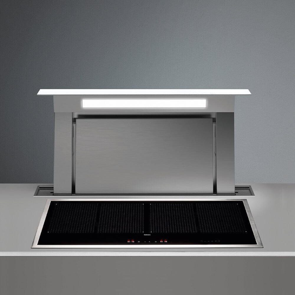 Falmec 36" Downdraft, Tempered Glass, with Touch Control + 24H Function, LED Strip Lighting, Removable & Washable Filter, Optional Remote Control, and Perimeter Suction - FDDOW36T6 I Luxury Appliances Direct