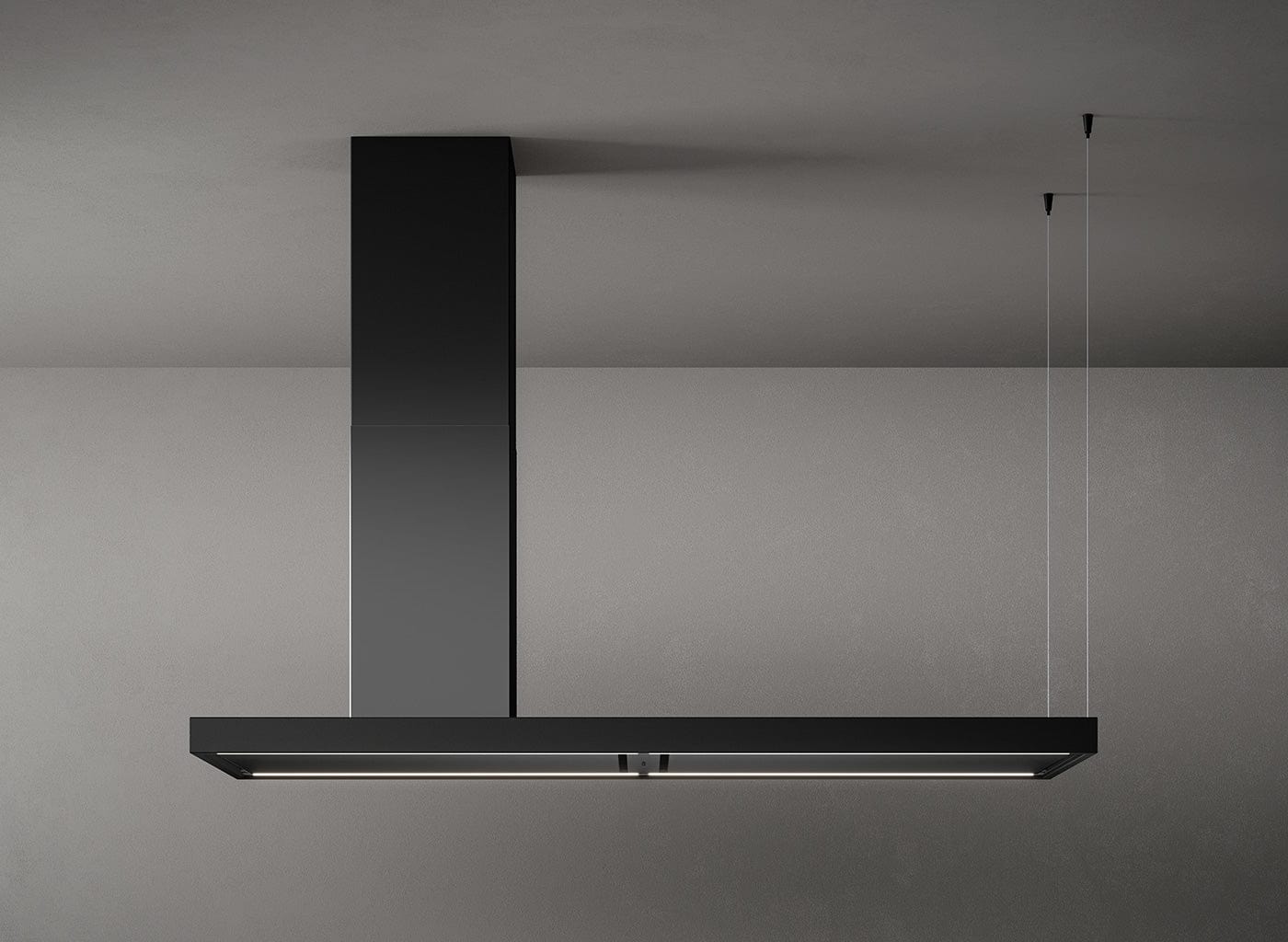 Falmec Elle 70" Matte Black painted steel Island hood - 500 CFM - FDELL70I5SS I Luxury Appliances Direct