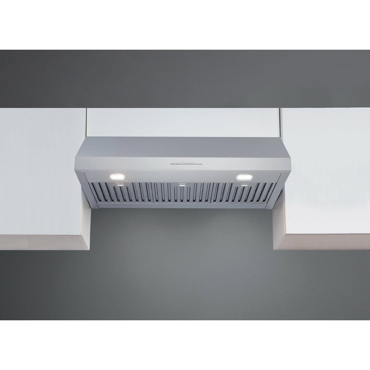 Falmec Eros 36" Under Cabinet Hood, with 4-Speed/500 CFM Motor, Electronic Control, LED Lighting, Labyrinth Filter, and Scotch Brite Steel - FPERO36U5SS-R I Luxury Appliances Direct